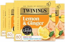 Twinings Lemon & Ginger 320 Tea Bags Multipack of 4 x 80 Tea Bags