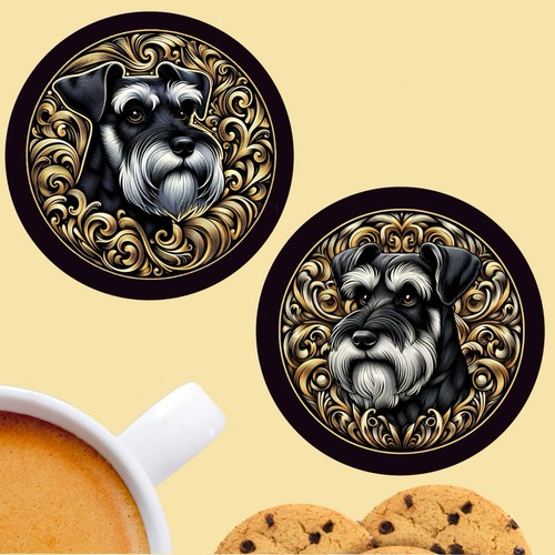 Miniature schnauzer coasters - schnauzer,