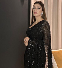 Designer black sequence - , saree