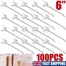 100x 6" Peg Board Hooks Workshop Garage Pegboard Hanging Tool Storage Display