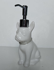 White French Bulldog Dog Soap Lotion Pump Dispenser Ceramic Frenchie