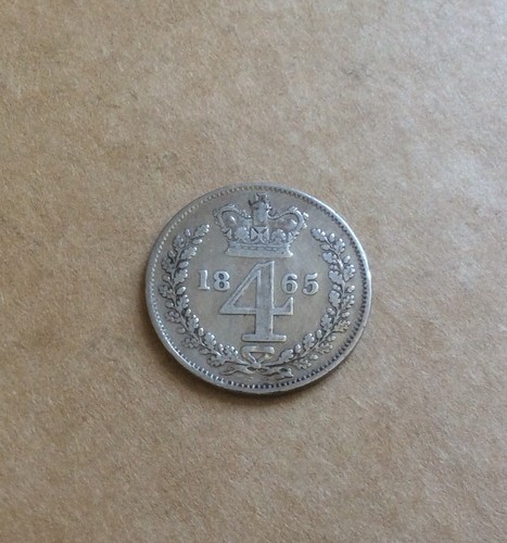 1865 maundy fourpence - maundy,