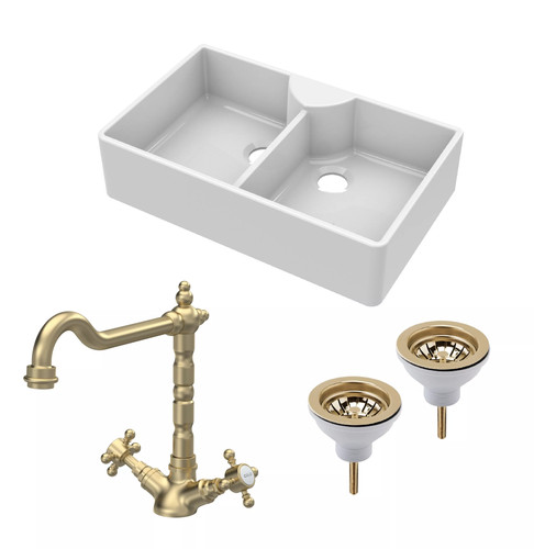 Traditional fireclay kitchen - traditional,