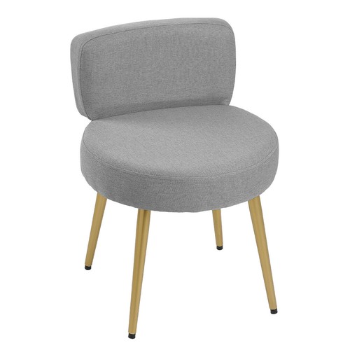 Low back linen padded chair - low,