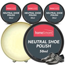 3 Neutral Shoe Polish Wax x 50ml Traditional Leather Boot Shine Cleaner Protect