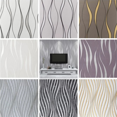 Modern wave stripes - modern, 3d