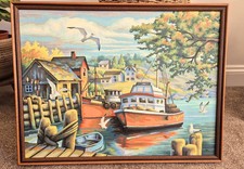Painting Acrylic Boat Harbour