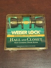 Weiser Lock Hall And Closet Non-Locking Door Knob Brushed Brass Look