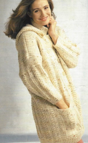 Ladies aran duffle coat - ladies,