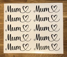 10 Mum Vinyl Decal Stickers, Vase, Wine Glass, Gift,Labels Birthday Mother’s Day