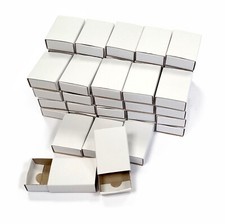 SET 50 PLAIN WHITE EMPTY MATCHBOXES WITH DRAWER CRAFT FAVOURS ADVENT CALENDAR