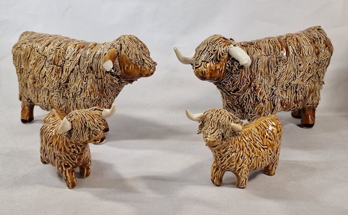 Vintage highland cattle family - vintage,