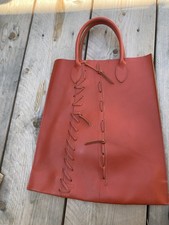 Rare Comme Des Garcons Leather Tote Bag Orange Punk Ballerina Vogue 2005