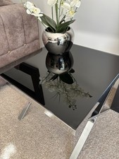 Black Glass and Chrome Lamp / Side  Table From Furniture Village