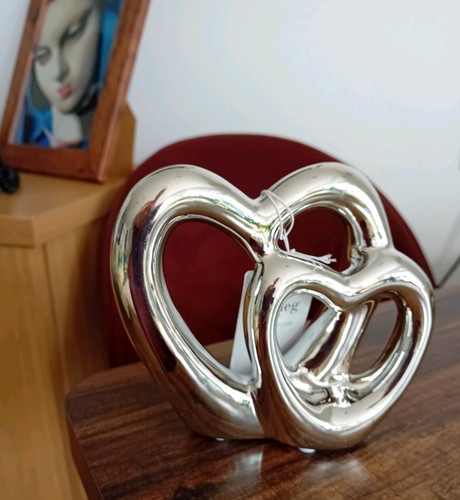 Double heart shaped chrome - double,
