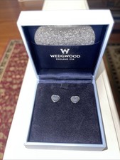 Wedgewood Jasperware Blue Heart Shaped Pierced Earrings