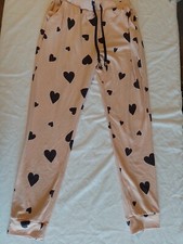 Ladies Pj Bottoms George Size 8 -10 Cuffed Hem Pink 22465