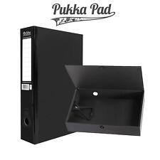 Foolscap Black Box Files With Document Clip School/Work/Office