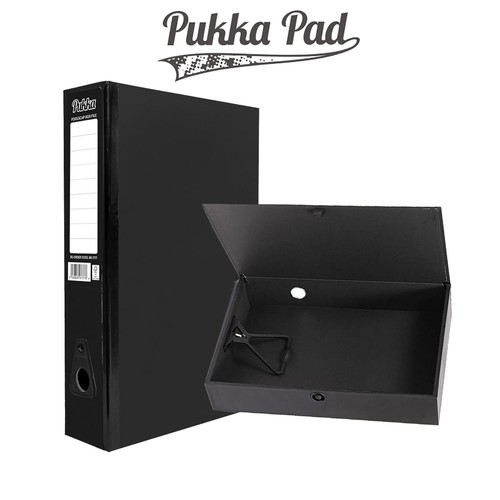 Foolscap black box files with - black,