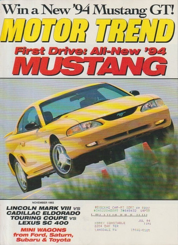 Motor trend 94 mustang - motor,