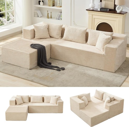 Boneless couch left corduroy - boneless,