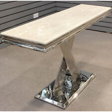 Grey & Cream Marble Top Modern Coffee Table Console Table Sofa TV Unit Furniture