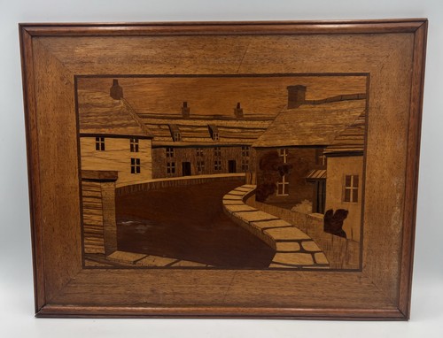 Vintage marquetry wooden - vintage,