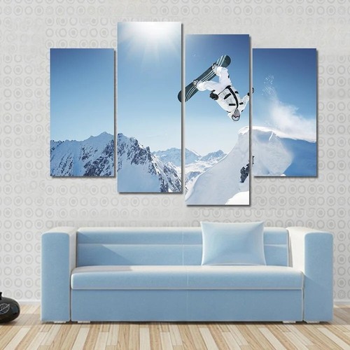 Snowboarder jumping over - snowboarder,