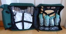 Green & Black Insulated 4 Person Picnic Rucksack ~ New