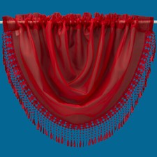 Plain tasselled voile swags - tasselled,