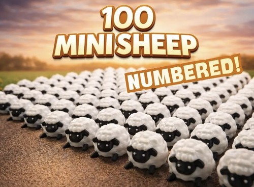 100 numbered mini sheep statue - 100,