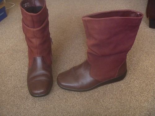 Hotter jade red leather - red, leather/suede