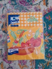 Vintage Deeko Paper Tablecloth Fruits Vegetables Unopened Packet 1998