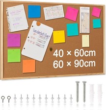 Cork Board for Wall FOR AUCTION 40 x 60 cm Bulletin Board with 10 pins, Wall 