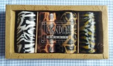 Gift Set Four Animal Print Candles Unused In Box Hand Bougie