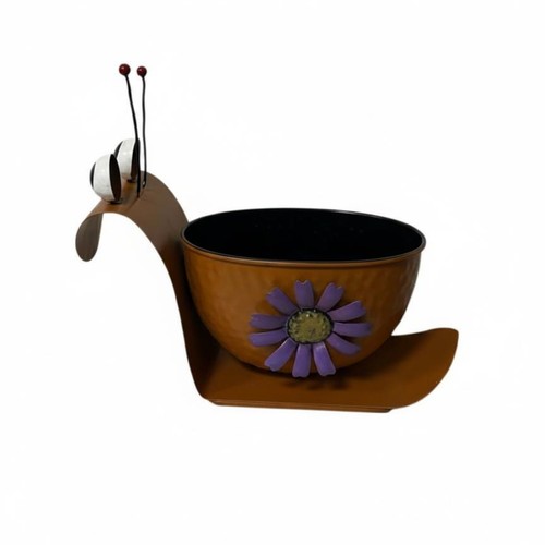 Metal planter rust - planter, rust-toned