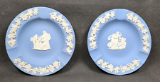 Wedgwood Blue Jasperware ~ Round Pin Dishes x 2 ~ Diameter 11cm