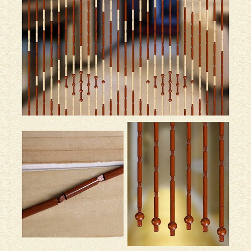 Natural wood bamboo beaded - wood,