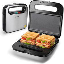 Aigostar Sandwich Toaster Panini Press, Deep Fill Toastie Maker, Non-Stick Sandw