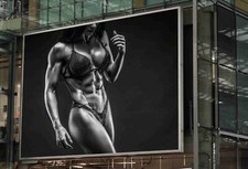 SEXY WOMEN ABS FIT GYM POSTER