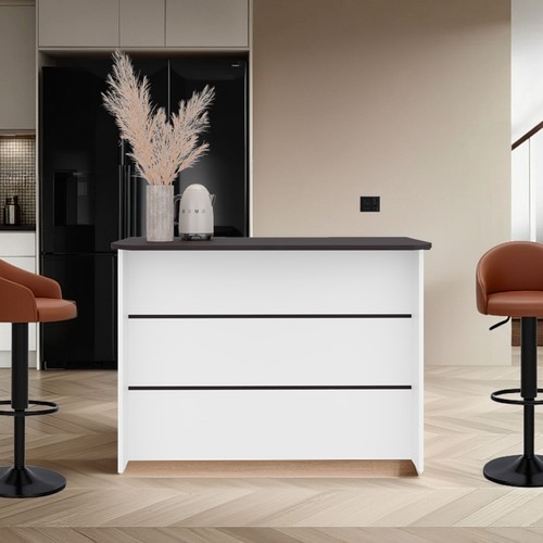 Wenge and white kitchen - wenge, island