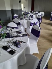 50 x Wedding Satin Sashes For Chair Cover Bow Party Decor cadbury purple