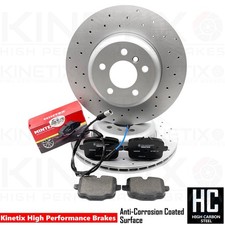 FOR BMW 520d Gran turismo F07 M SPORT REAR DRILLED BRAKE DISCS MINTEX PADS WIRE