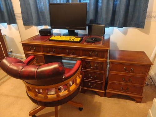 Vintage yew wood - , desk