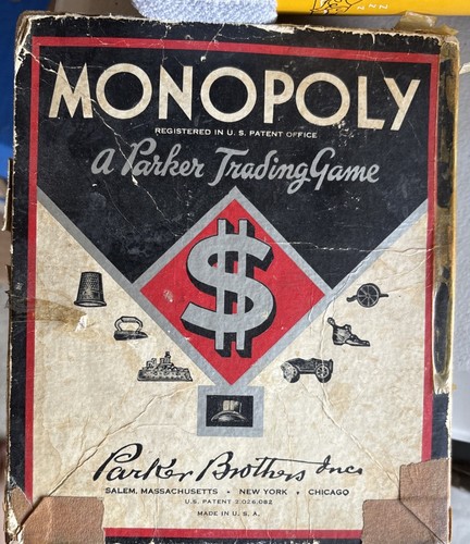 Vtg 1935 monopoly board - 1935,