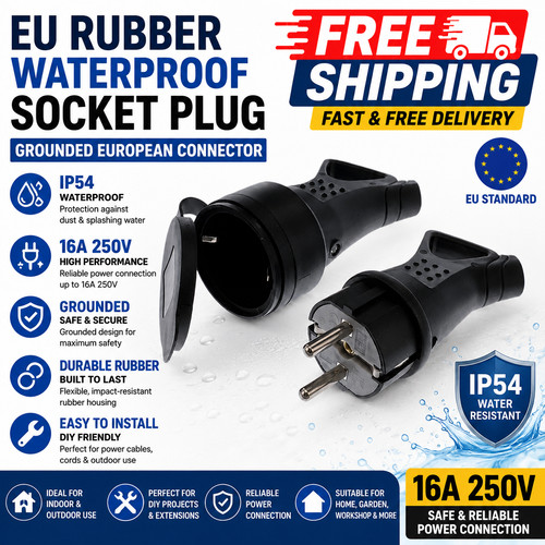 Ip54 waterproof rubber plug - eu,