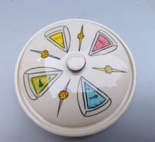 Vintage Hand Painted Toni Raymond Pottery Triangle- Dairylee Cheese Lidded Dish.