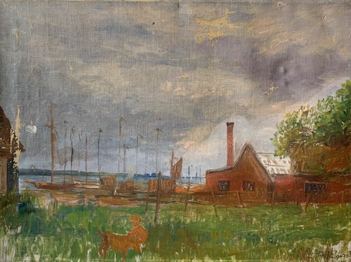 Oil painting maritime fishing - oil,