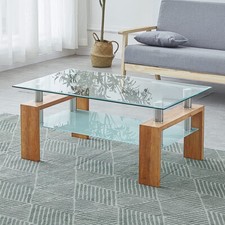  2-Tier Glass Coffee Table