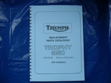 TRIUMPH TR25W PARTS BOOK FOR